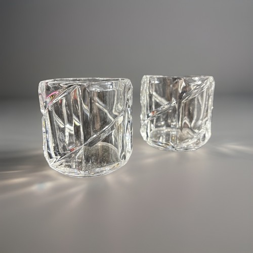 Pair Of Vintage Crystal Votive Candle Holders Beautiful - Picture 3 of 7