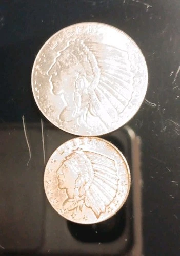 1/4 OZ And a 1/10 .999 Fine Silver Round,  Indian Head Design