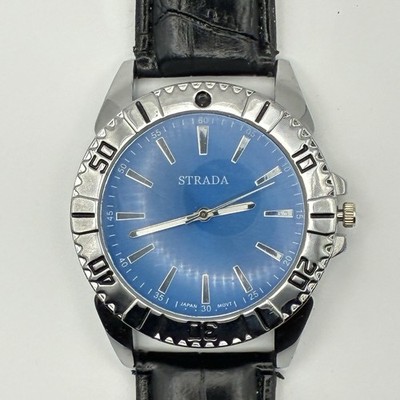 STRADA Men s Quartz Watch Blue Dial Water Resistant 