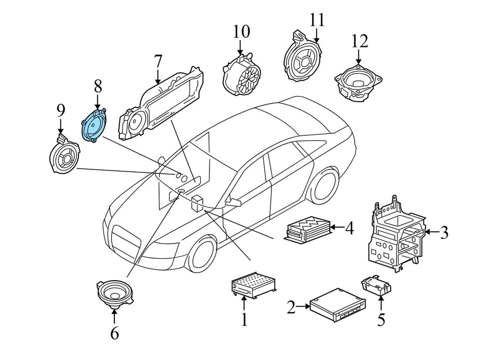 2005 AUDI A6 QUATTRO - Alto-falante frontal BOSE DOOR 4F0035411A - Imagem 3 de 4