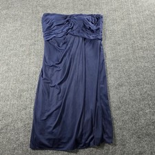 Davids Bridal Navy Blue Strapless Ruched Draped Cocktail Dress Size 6 Bridesmaid