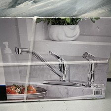 8" Centerset Single Handle Kitchen Faucet with Side Spray, Chrome