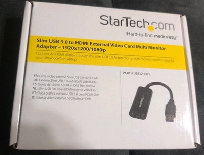 Startech USB 3.0 to HDMI Adapter, 1080p Slim USB to HDMI Display Adapter Convert