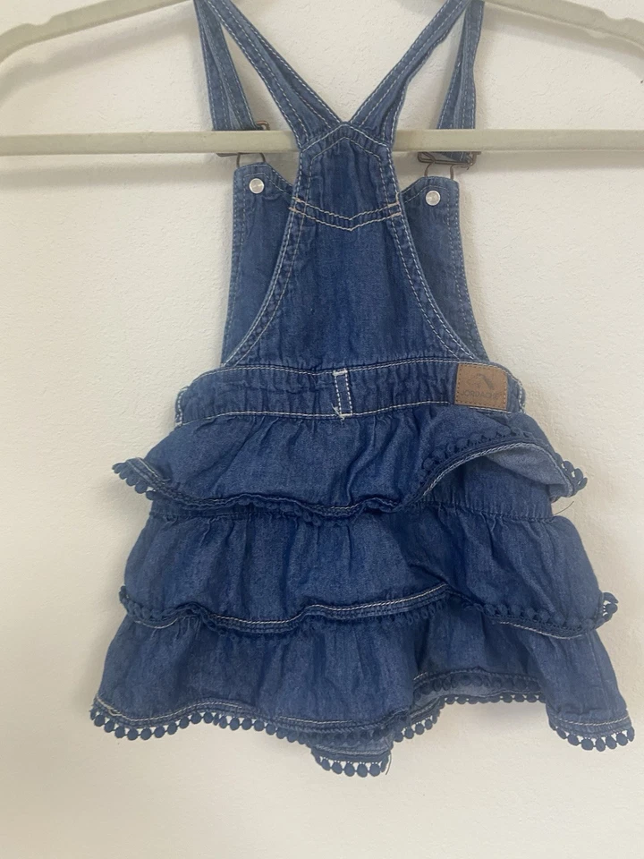 Mameluco jersey vintage Jordache de mezclilla azul con volantes para niñas pequeñas talla 3T Foto 4 de 4