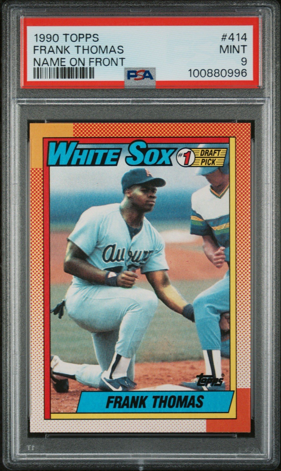 FRANK THOMAS RC 1990 Topps #414 Rookie HOF MLB Chicago White Sox PSA 9 MINT view 6