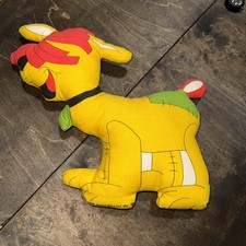 Vintage 1978 Raggedy Arthur dog plush pillow, by the Bobbs-Merrill Company.