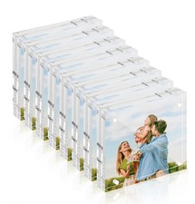 8 Pack Acrylic Picture Frames, 4X4 Inch Clear Acrylic Business Card Frame Dou...