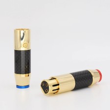 4pcs Carbon Fiber Housing Gold Plated Pin HiFi Audio Balance Plug XLR Connector