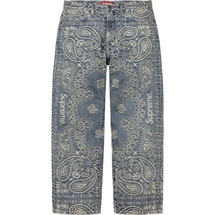 Jean baggy bleu jacquard Supreme Bandana