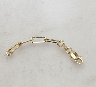 2'' Paper Clip Link Extender Extension for Necklace Chain Real 14K Yellow Gold
