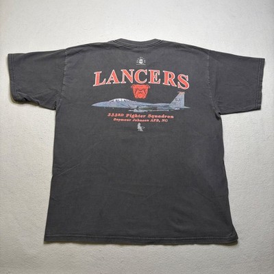 Gildan T-Shirt Mens XL Black 333rd Fighter Squadron Lancers F-15E Bad Dude Sport