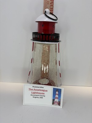 Red & White Lighthouse Candle Lantern (Assateague Lighthouse, Virginia) 