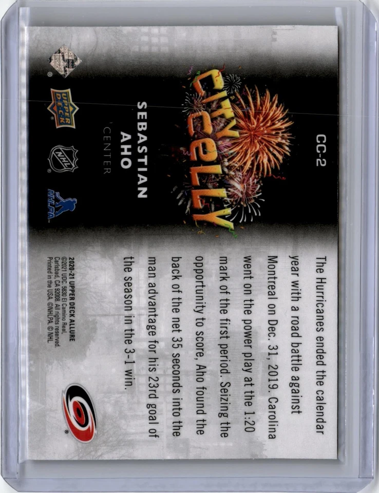 2020-21 Upper Deck Allure Sebastian Aho City Celly #CC-2 - Image 2 of 2