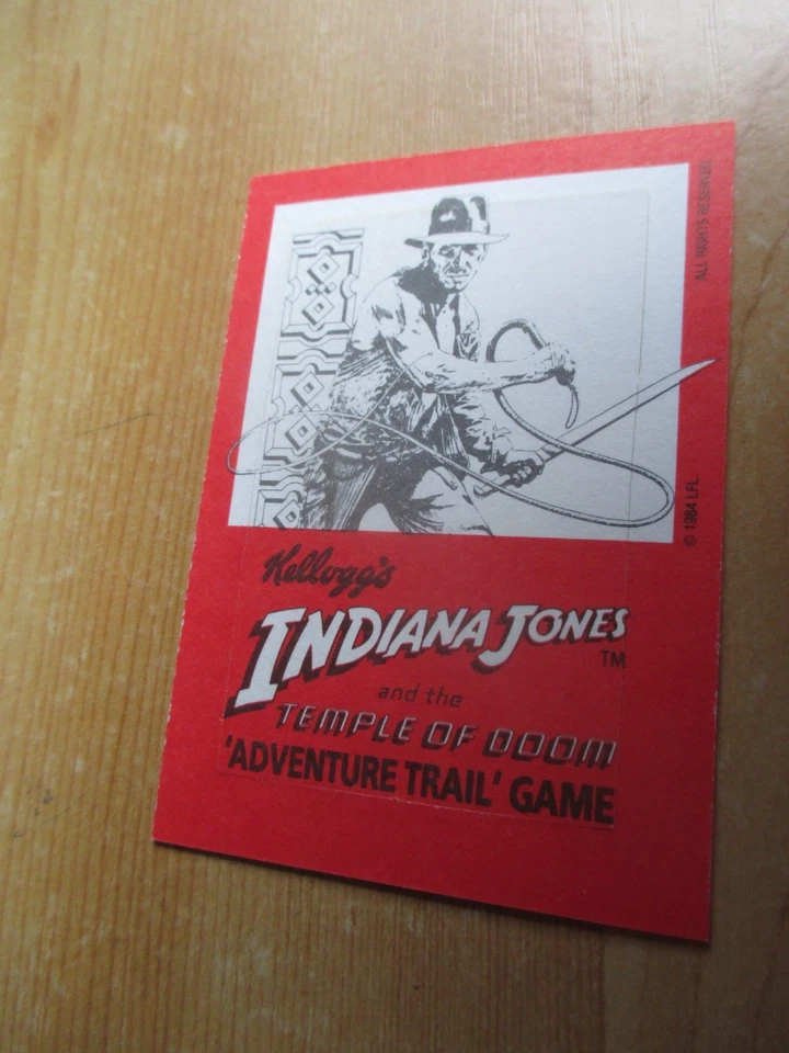 KELLOGG'S CEREAL CARD: INDIANA JONES AND THE TEMPLE OF DOOM.ADVENTURE TRAIL GAME - Image 2 of 2