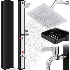 Solardusche 60 L, Gartendusche Warmwasser bis 60°C, mit Regenduschkopf, Wasse...