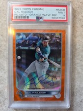 CAL RALEIGH 2022 TOPPS CHROME ROOKIE AUTO ORANGE WAVE REFRACTOR 21/25 POP 3 🔥