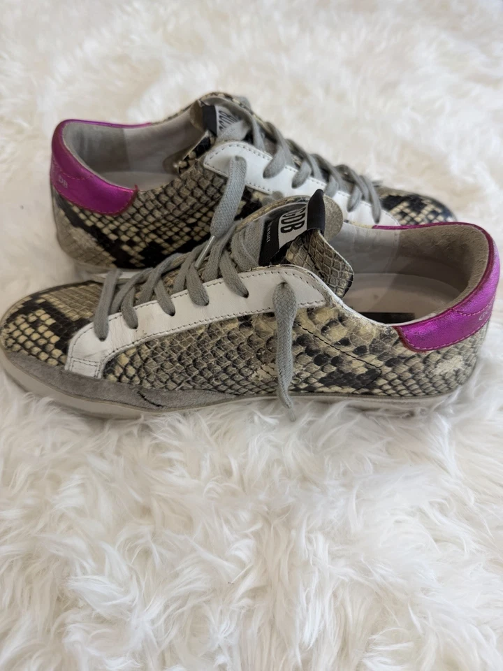 Tênis Golden Goose Superstar "Natural Snake Print" - Tamanho 35 EUA 5 - Imagem 3 de 4