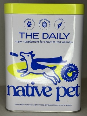 Native Pet ''The Daily'' Supplement for Dogs - 14 oz (60 Scoops) - New And Sealed
