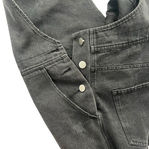 Vestique Women’s Size Small Black Denim, Distressed Overalls, Jumper Skirt Dress - Picture 11 of 18