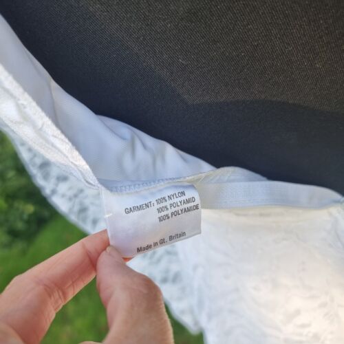 Vintage 1970er Jahre Spitze Cottagecore mittelalterliches Revival romantisches Hochzeitskleid Größe 8 - Bild 6 von 7
