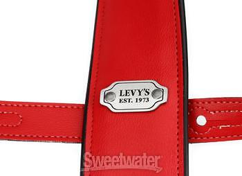 Levy's M26VP Reversible Vinyl Guitar Strap - Red/Black - Picture 3 of 6