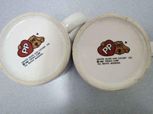Juego de 2 tazas de Navidad vintage 1987 Pound Puppies años 80 Tonka United Silver - Imagen 7 de 10