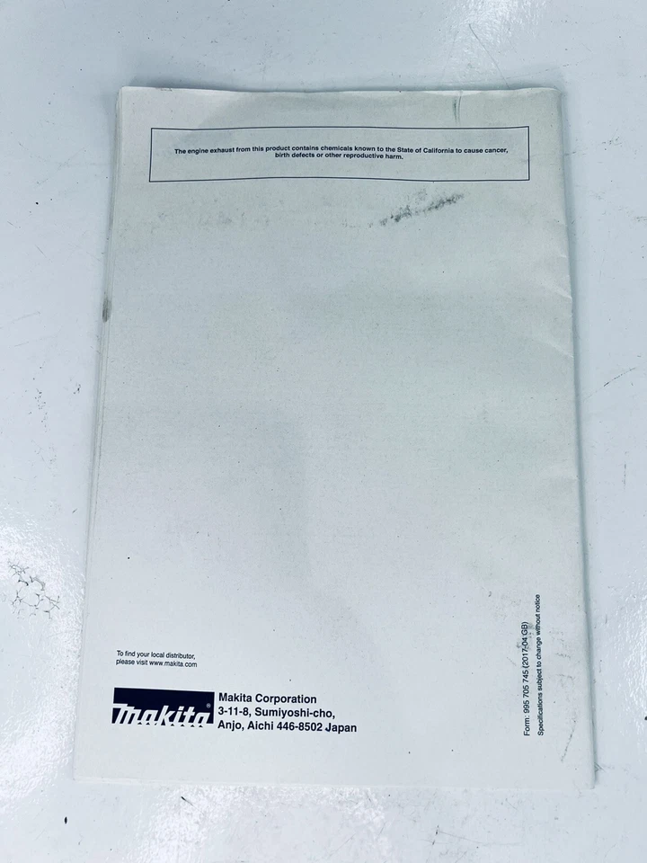 Makita  EA5600F Chain Saw Instruction Owner's Safety Manual - Image 3 of 3