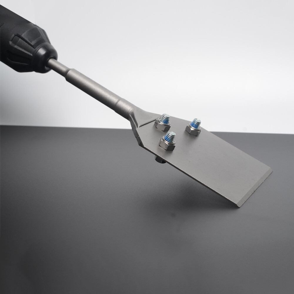 SDS Plus Spachtelmeißel 250x100 Mm – Farbschaber Mit 2 Ersatzklingen, Manganstahl, Für Bodenkleber, Teppich, Fliesenkleber & PVC, Kompatibel Mit SDS Plus Hämmern Teppichboden Schaber