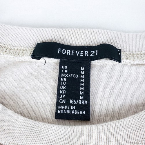 Forever 21 Angel Cherubs Tee Womens M Loose Fit Beige Butterflies Religious - Picture 7 of 9