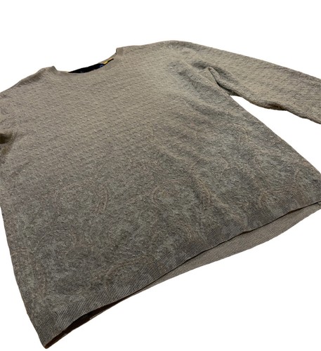 Robert Graham Laine Cashmere Grey Paisley Pullover Crew Neck Sweater Men’s Large - Picture 2 of 6