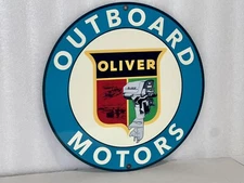 Oliver Boat Motor Outboard  Marine Gasoline metal sign Oil Gas Pump Plate