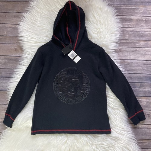 Diesel NWT Pullover Hoodie Black With Red Details New Little Boy Size 6.