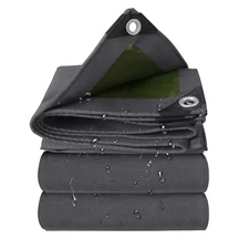 Heavy Duty 19.4oz Canvas Tarp Water and Mildew Resistant Tarpaulin RV Boat Cover