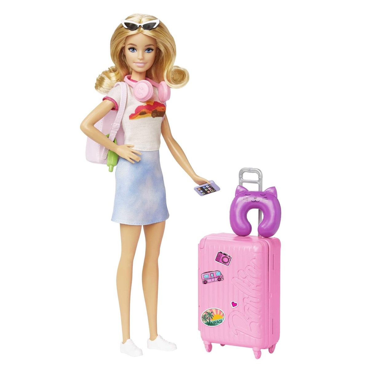 Barbie Doll & Accessories, Travel Set with Puppy and 10+ Pieces