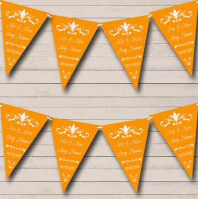 Party Banner Wimpel Regal orange personalisiert Hochzeit Veranstaltungsort oder Empfang