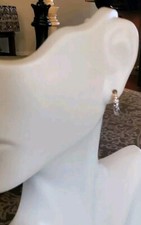 925 Sterling Silver  Crystal Small Huggie Hoop Earrings