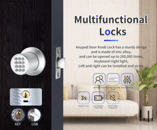 Smart Door Lock Digital Door Knob Electronic Lock Anti-Slip Handle Spare Keys AU — image 6
