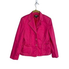 Vintage Kasper Petite Pink White Contrast Jacket 10 Petite