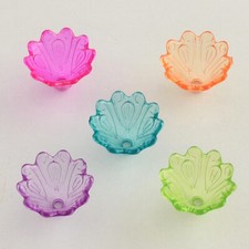 20 Flower Bead Caps Translucent Acrylic Assorted Lot Floral Jewelry Making 15mm