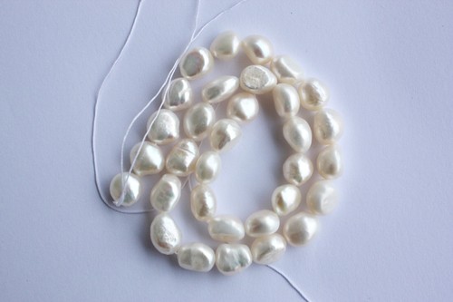 BR039 Zuchtperlen Strang Süßwasser Perlen Schmuck Ketten Halsketten barock super - Bild 2 von 2