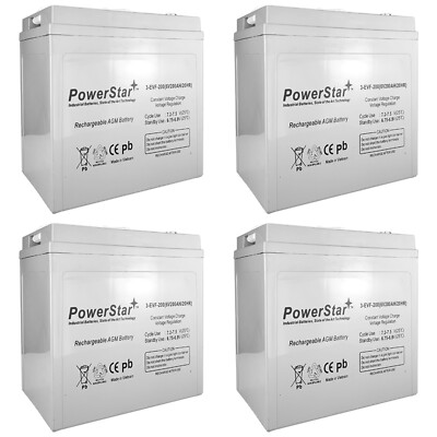 PowerStar Replacement T-105 6V Volt Deep Cycle Golf Cart Battery - 4 Pack