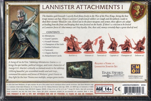 A Song of Ice & Fire: Lannister Attachment I Unit Box CMON & Dark Sword - Picture 2 of 2