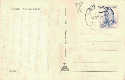 Slovakia Levoca Klietka hanby RPPC 02.56 - Picture 2 of 2