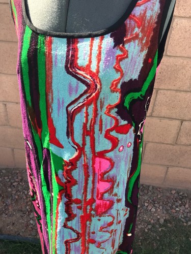 FERN VIOLETTE VINTAGE MOD Psychedelic Terry Cloth Sheath Dress Size 10 With Tag - Picture 2 of 10