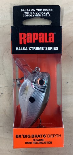 Rapala Balsa Xtreme Big Brat 3 - Esca Da Pesca In Balsa E Copolimero - Ancore VMC Black Nickel