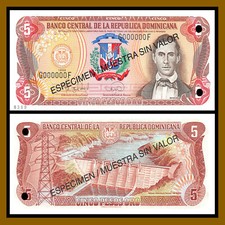 Dominican Republic 5 Pesos Oro, 1996 P-152s1 Specimen Unc