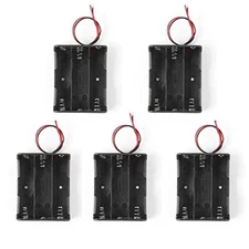 5 Pack Battery Storage Case Holder with Wire Lead for 3x18650  11.1V