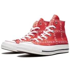 New Converse x J.W Anderson Chuck Taylor All Star Grid Red 70 Hi Top M: 12 W: 14