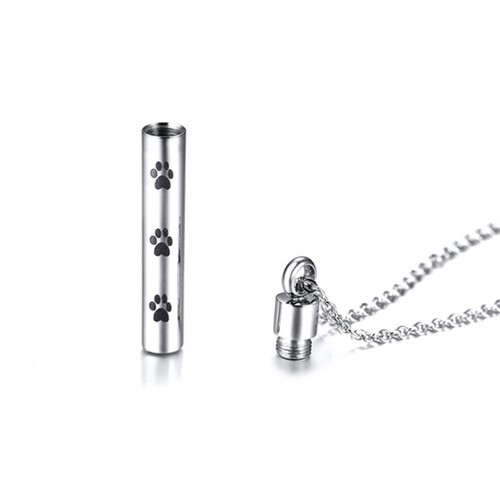 Hund Katze Gedenkanhänger Asche Anhänger Kette Tier Urne Pfote Gedenk-Schmuck - Bild 2 von 4