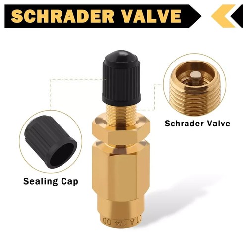 Válvula Schrader 4 piezas 1/4 inflado empuje para conectar para tubería de línea de aire - Imagen 3 de 7
